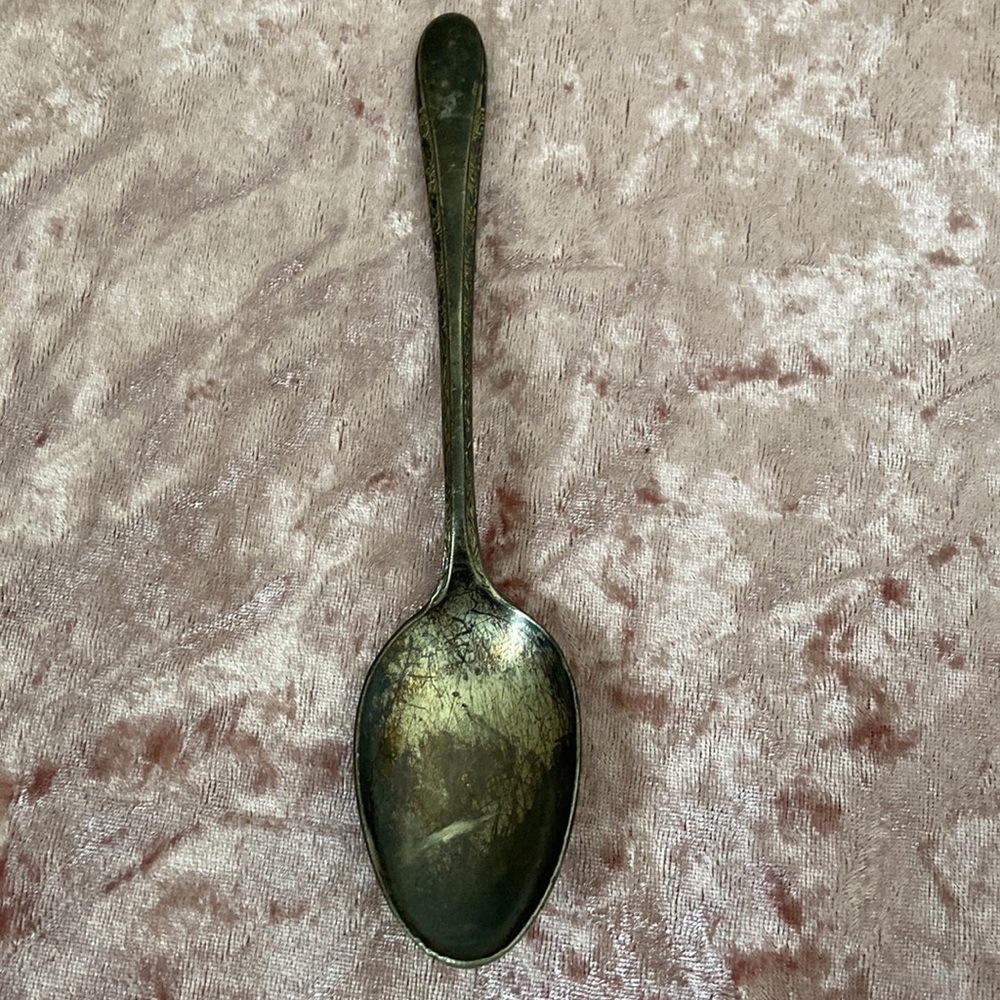 Vintage Deep Patinas Gorham Silver Plated Spoon 1940 era